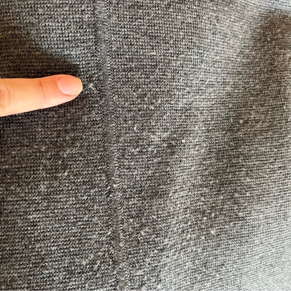 Talbots Dark Grey Merino Wool Long Sleeve V-Neck Dress - Picture 9 of 9